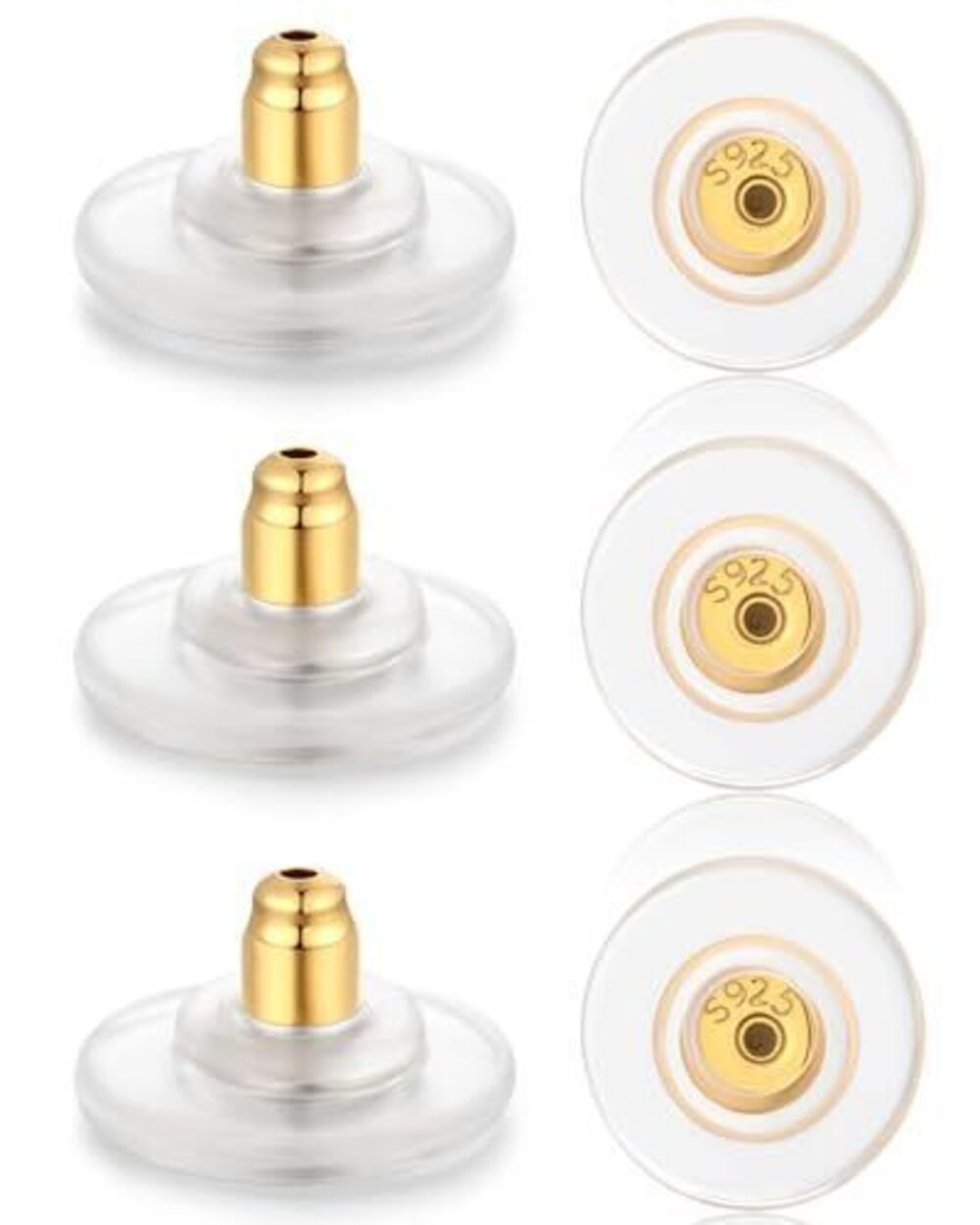 5168 3 Pairs Locking Earring Backs for Studs Heavy Droopy Earrings - 925